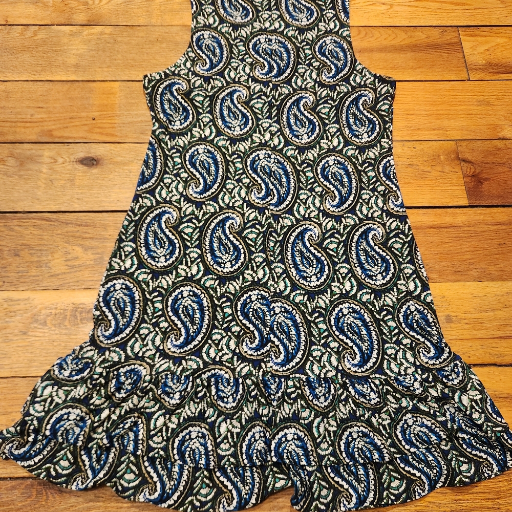 Tommy Hilfiger Strapless Dress - Blue and Green Paisley
